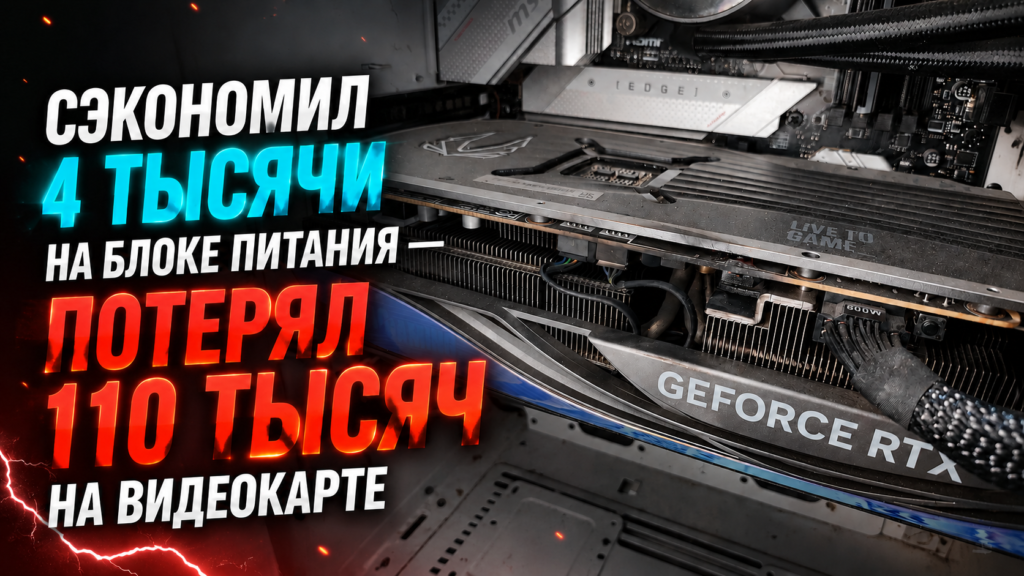 Сэкономил 4 тысячи на блоке питания — потерял 180 тысяч на видеокарте: что мы достали из обугленного корпуса клиента